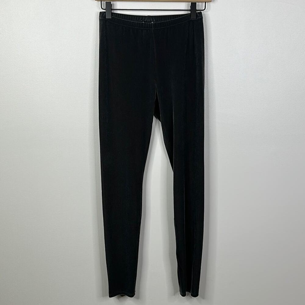 Eileen Fisher Graphite Velvet Ankle Leggings XXS NWT $138 Gray Stretch Slim Fit
